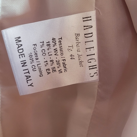 Hadleigh's Barbara Light Pink Tweed Blazer  Size 8 Luxurious Bow Back MSRP $3995 - Picture 8 of 12